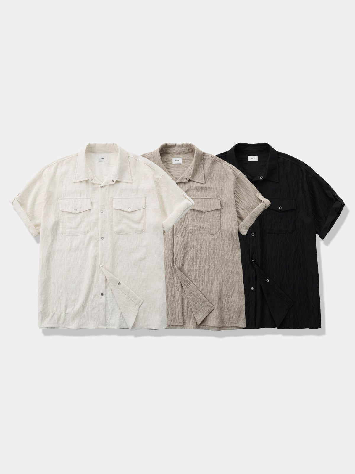 Pigment-Washed Nylon Shirt Jacket