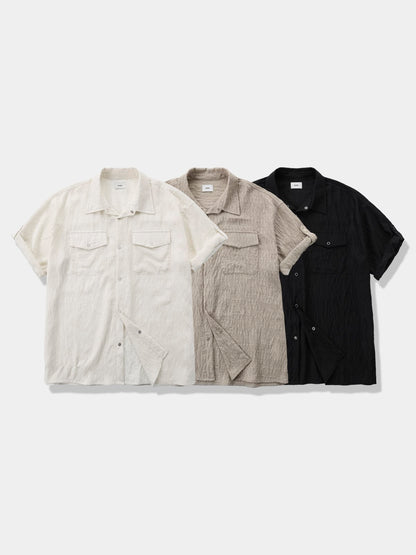 Wrinkle Pocket Roll-Up Shirt