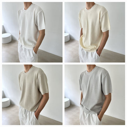 Hacci Half Sleeve Round Knit
