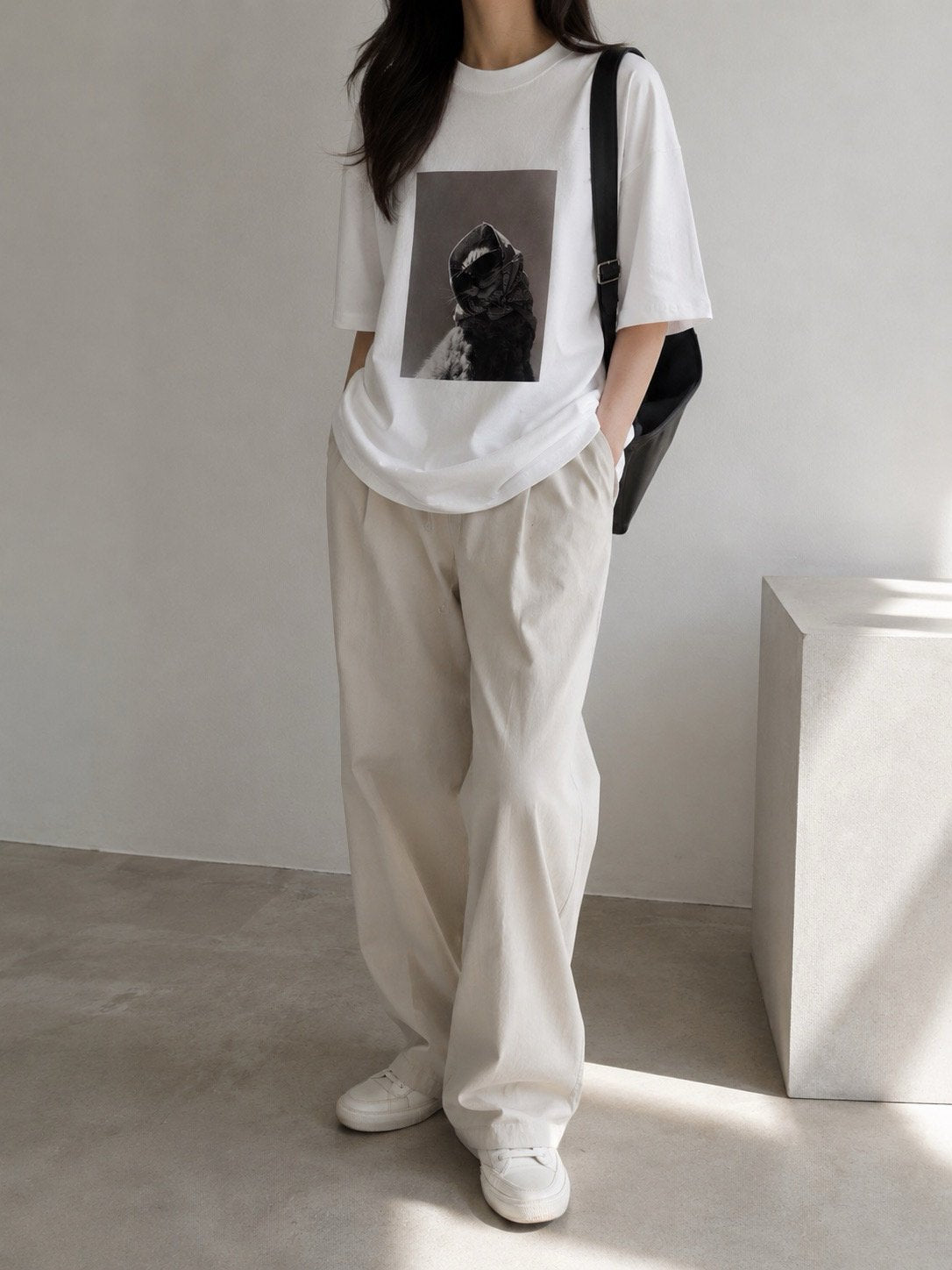 Masked Cat Graphic Tee