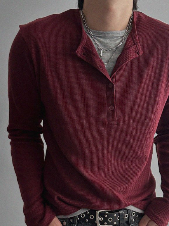 Layered Henryneck T-shirt