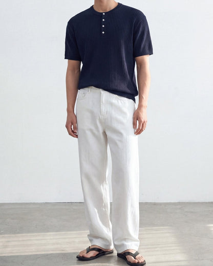 Vertical Henley Knit