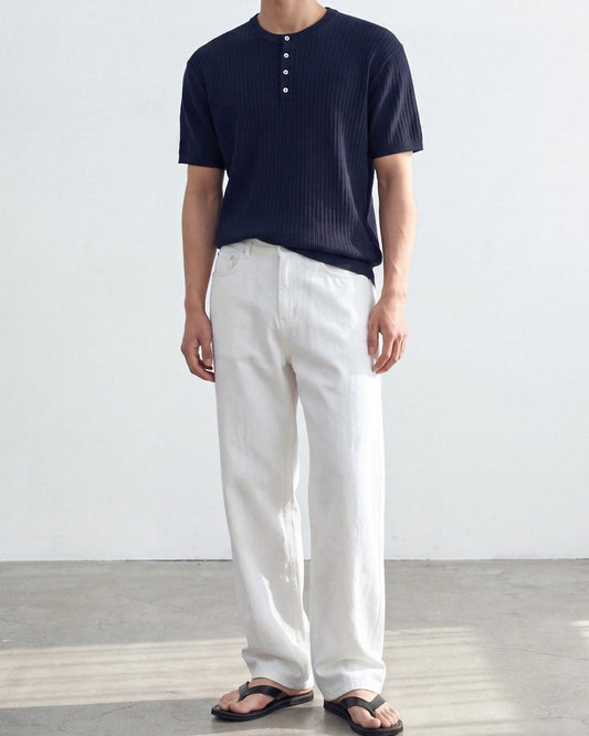 Vertical Henley Knit