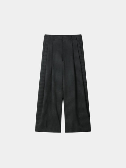 Steady Stripe Wide Pintuck Balloon Slacks