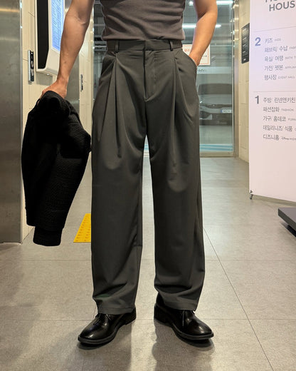 Fly Two-Tuck Wide Slacks