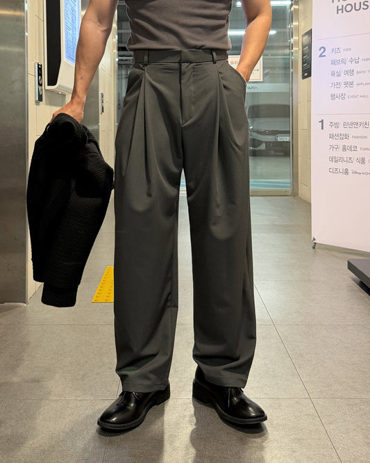 Fly Two-Tuck Wide Slacks