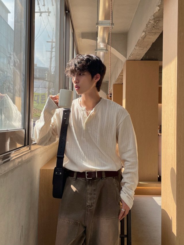 Need Textured Henley Long Sleeve