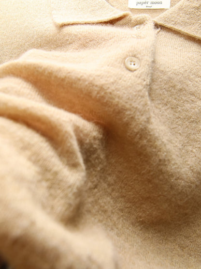 PAPERMOON ペーパームーン クラシックアルパカクロップポロニット