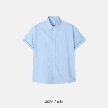 Wide Shoulder Nylon Roll-Up Shirt