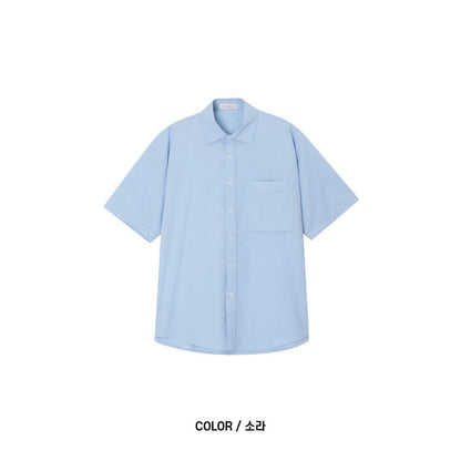 Pigment-Washed Nylon Shirt Jacket