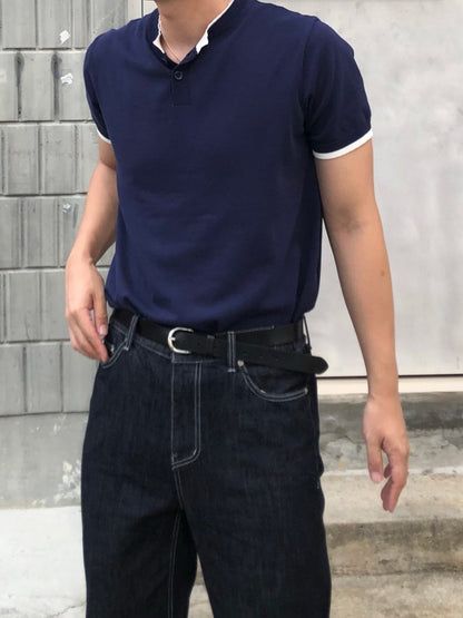 Trim Henley Knit
