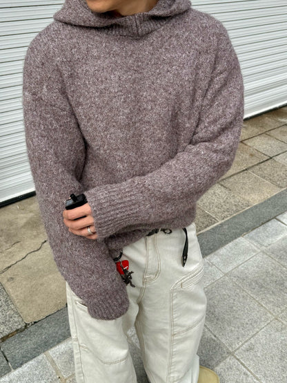 Kink Mohair Hooded Knit