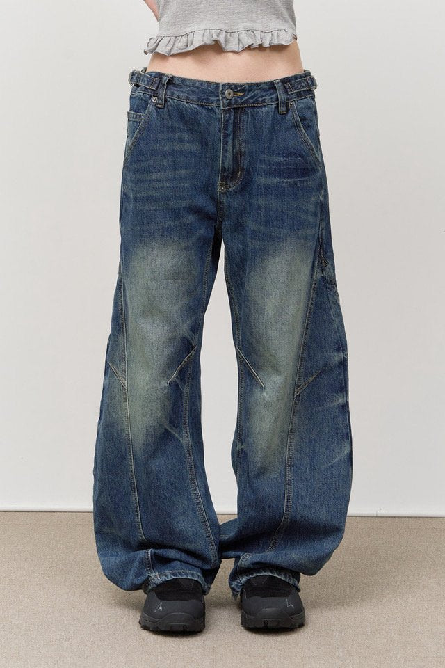 Wide Barrel Denim Pants