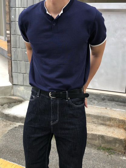 Trim Henley Knit