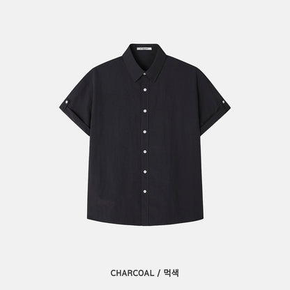 Wide Shoulder Nylon Roll-Up Shirt