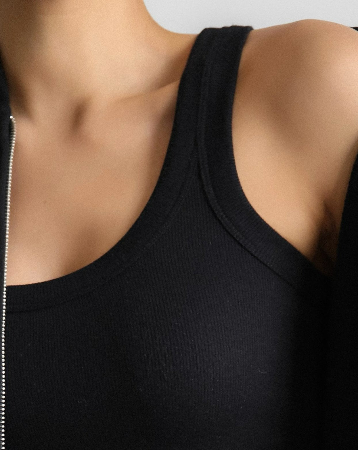 [PAPERMOON] SS / Ribbed Cropped Tank Sleeveless Top