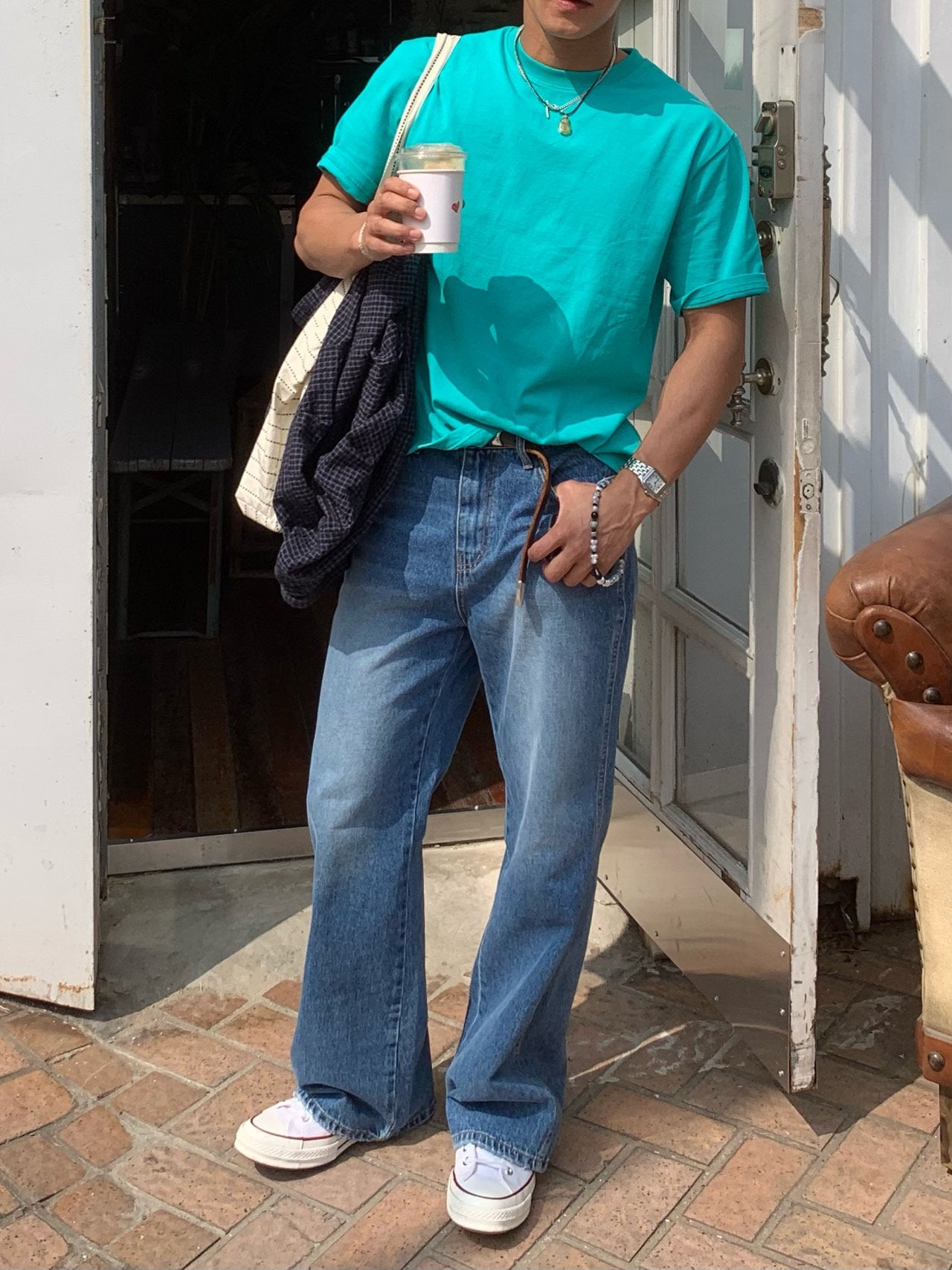 Pigment-Washed Nylon Shirt Jacket