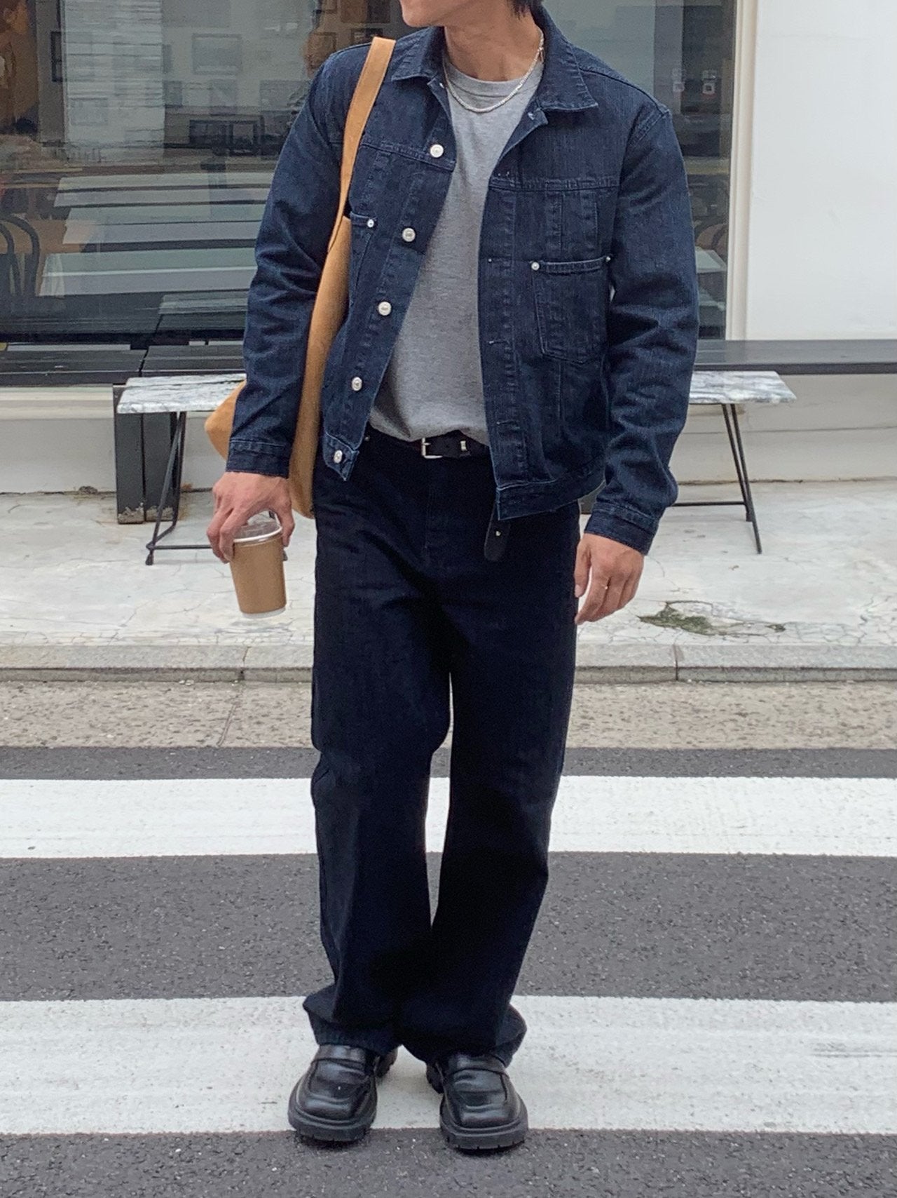 Luggage Ribbed Denim Set-up