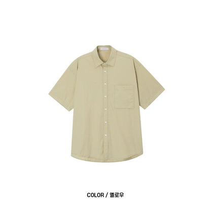 Pigment-Washed Nylon Shirt Jacket
