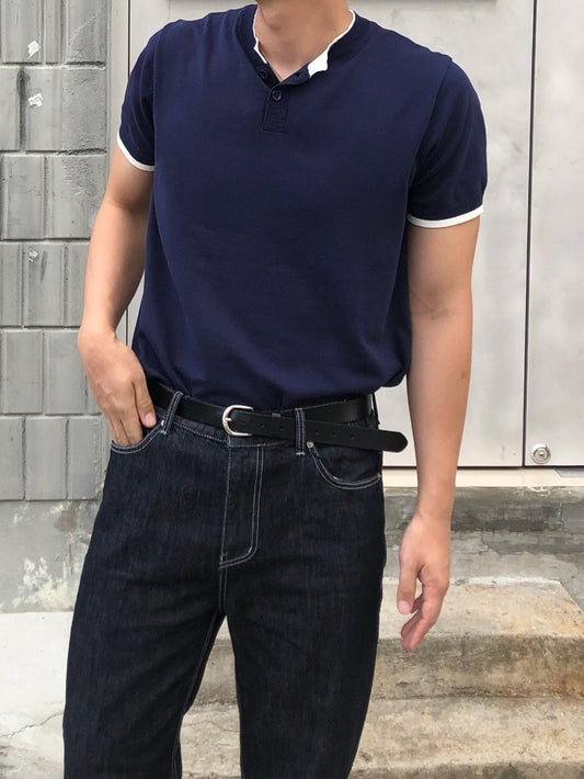 Trim Henley Knit