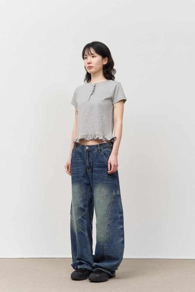 Wide Barrel Denim Pants