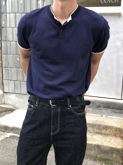 Trim Henley Knit