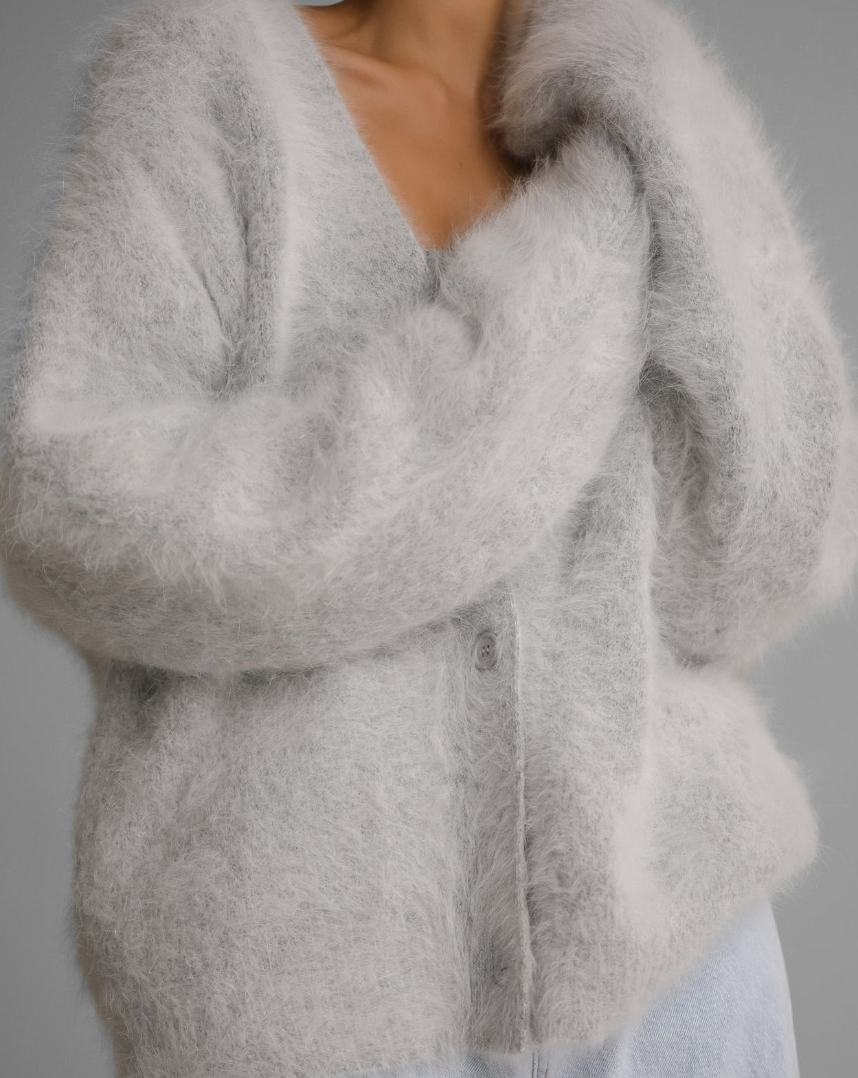 [Ready to ship] [PAPERMOON] AW/LUX Mink Angora Oversized Knit Cardigan