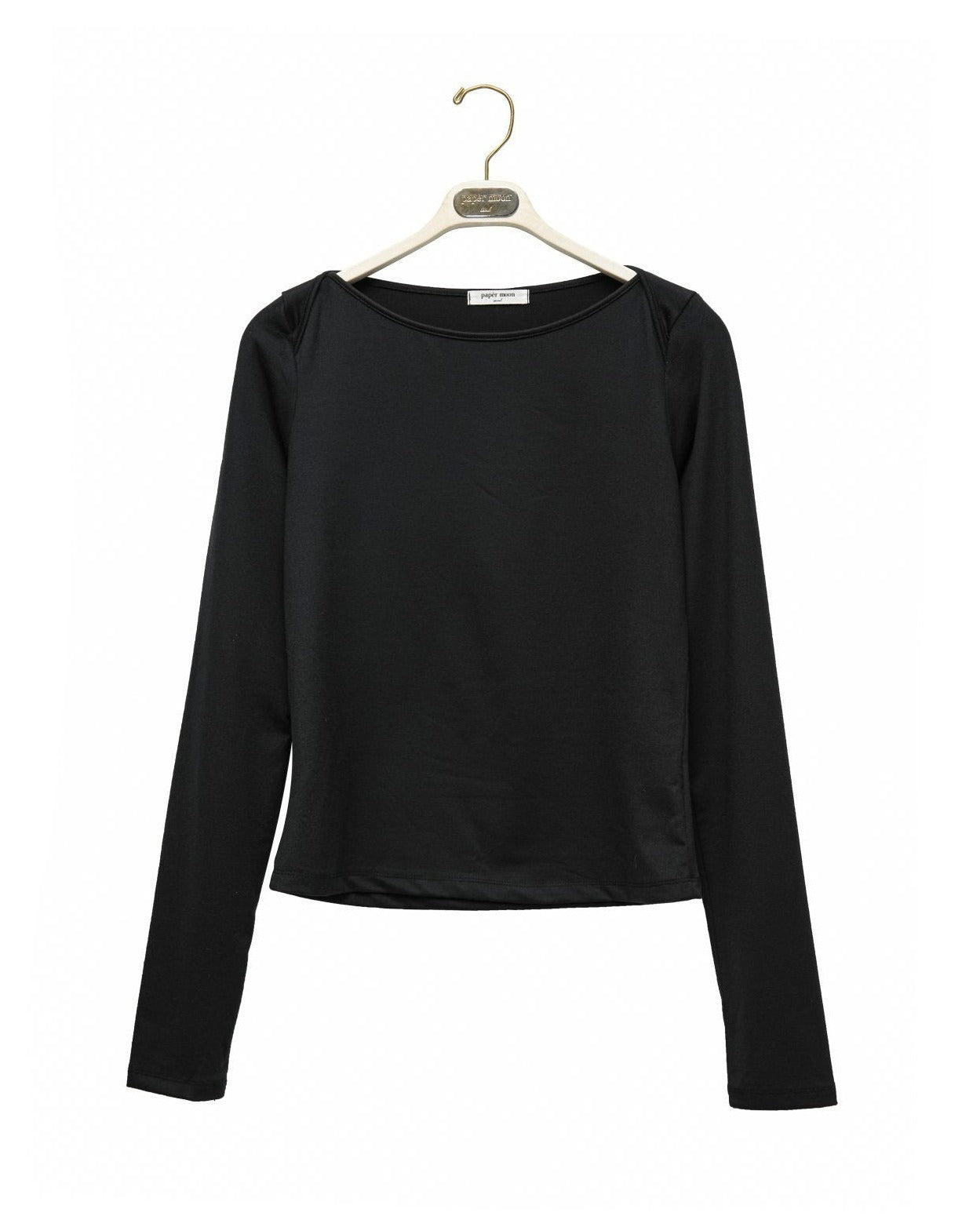 [PAPERMOON] SS / Boatneck Detail Long Sleeved T-Shirt