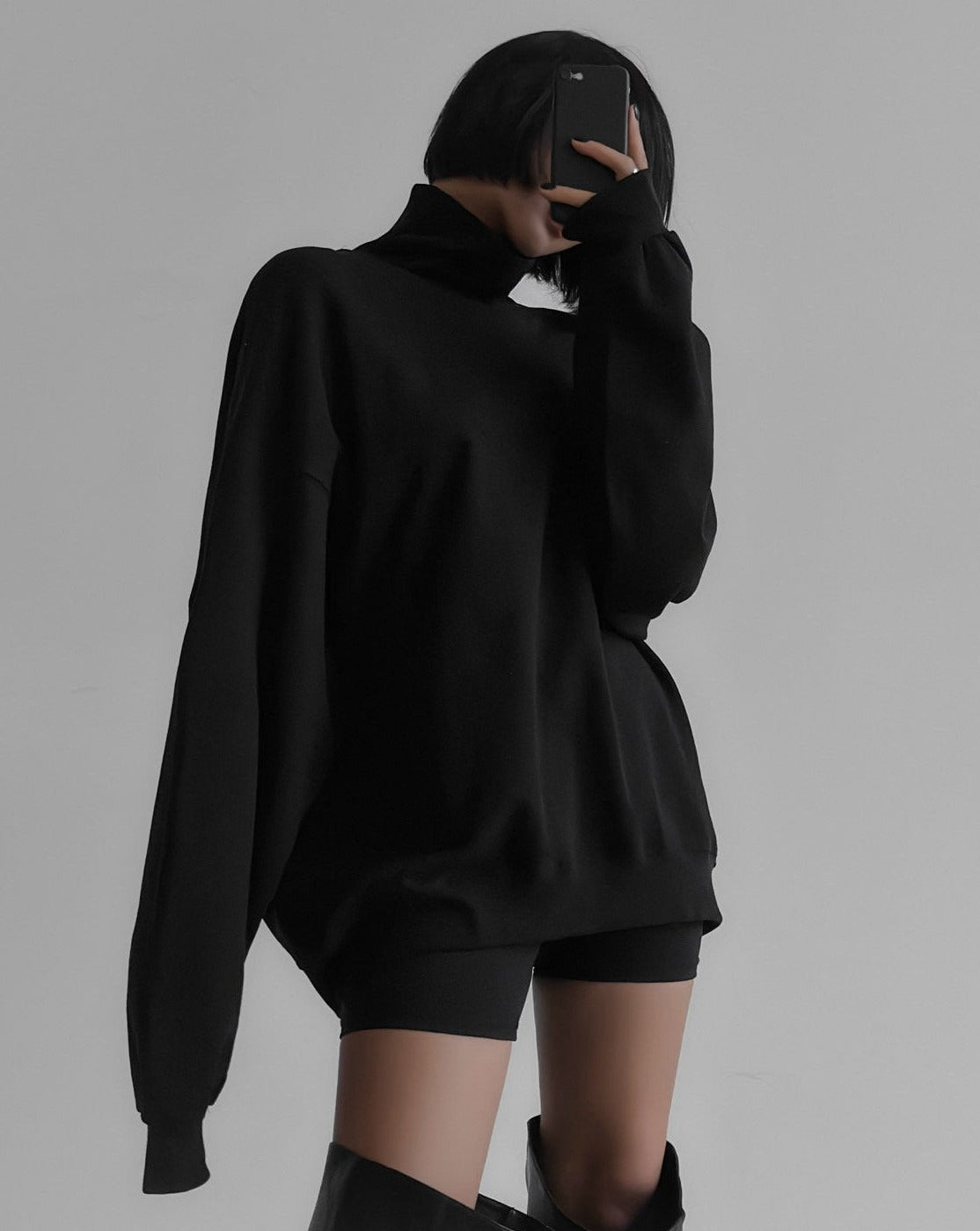 【即納】【PAPERMOON ペーパームーン】AW / Oversized Turtleneck Sweatshirt