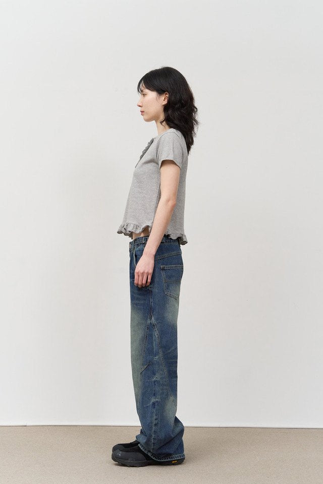 Wide Barrel Denim Pants