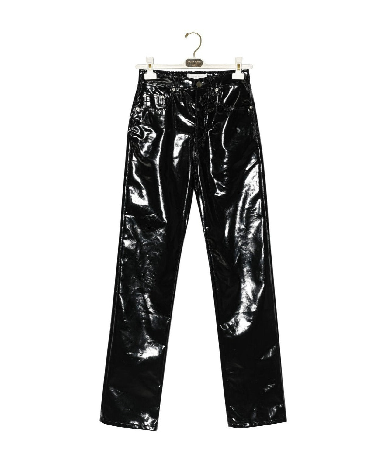 【即納】【PAPERMOON ペーパームーン】AW / Patent Vegan Leather Coated Straight Pants