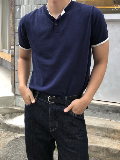 Trim Henley Knit