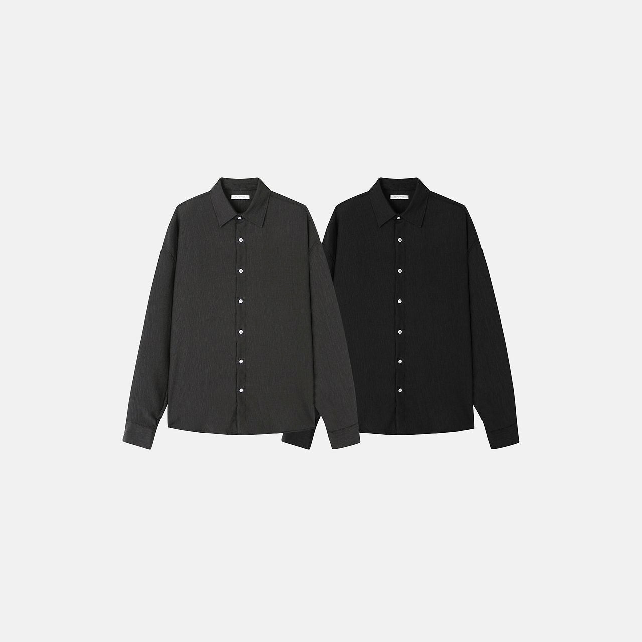 Seersucker Texture Long Sleeve Shirt