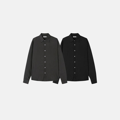 Pigment-Washed Nylon Shirt Jacket
