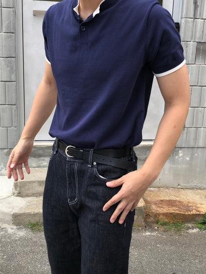 Trim Henley Knit
