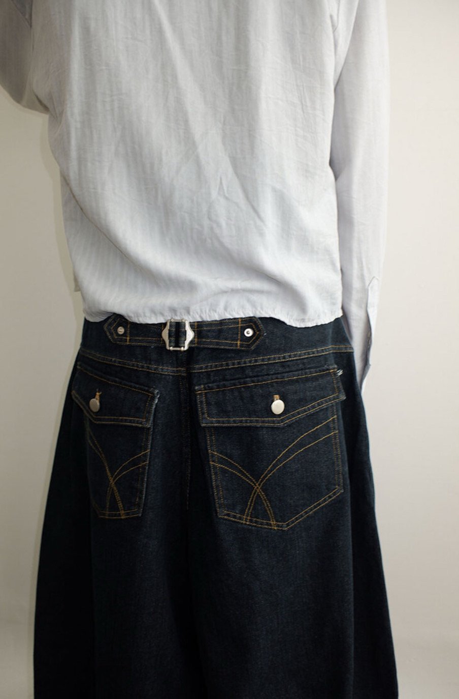 Broad-Stripe Denim Pants