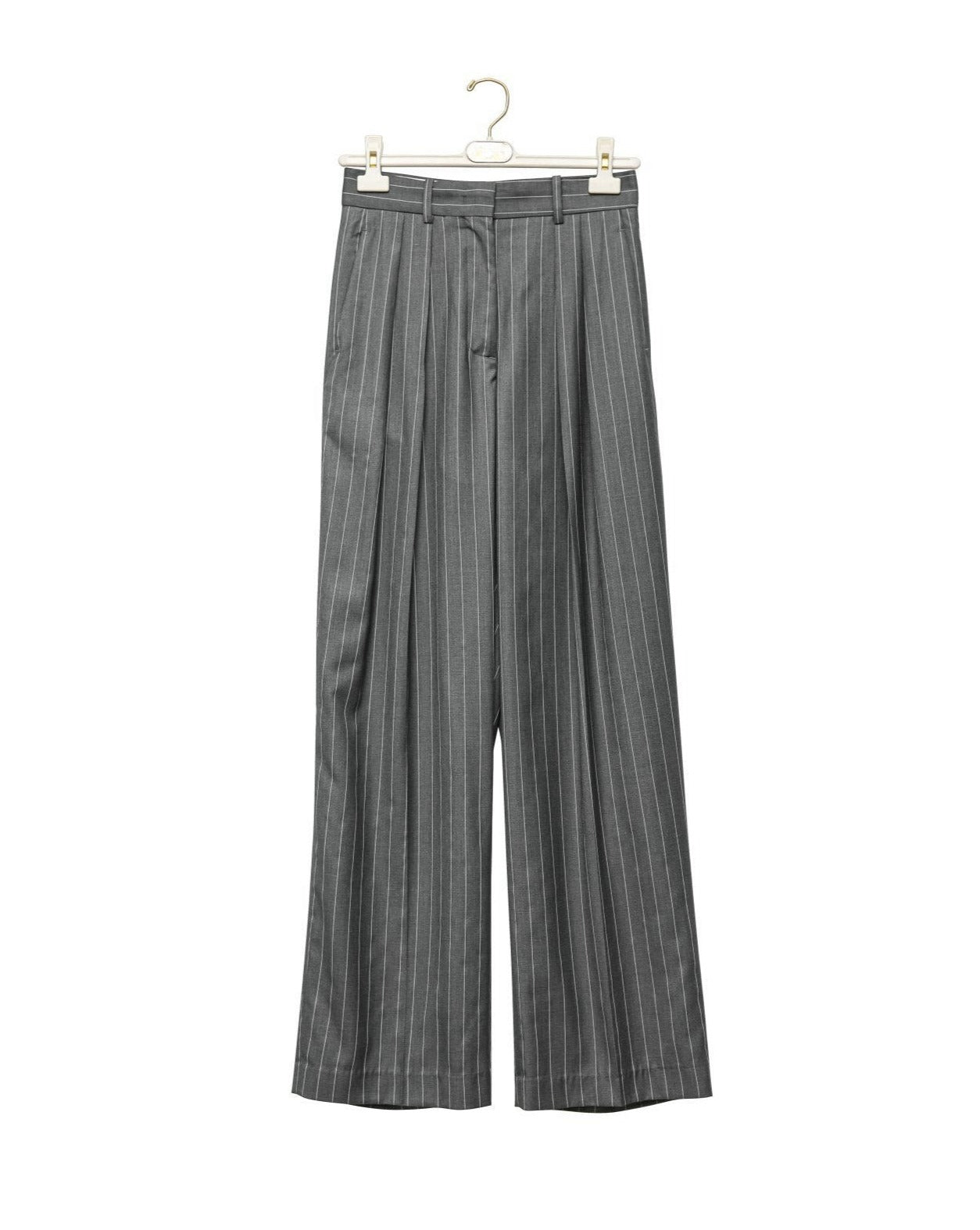 【PAPERMOON 페이퍼 문】SS / Wide Pin Stripe Set up Suit Pleated Trousers