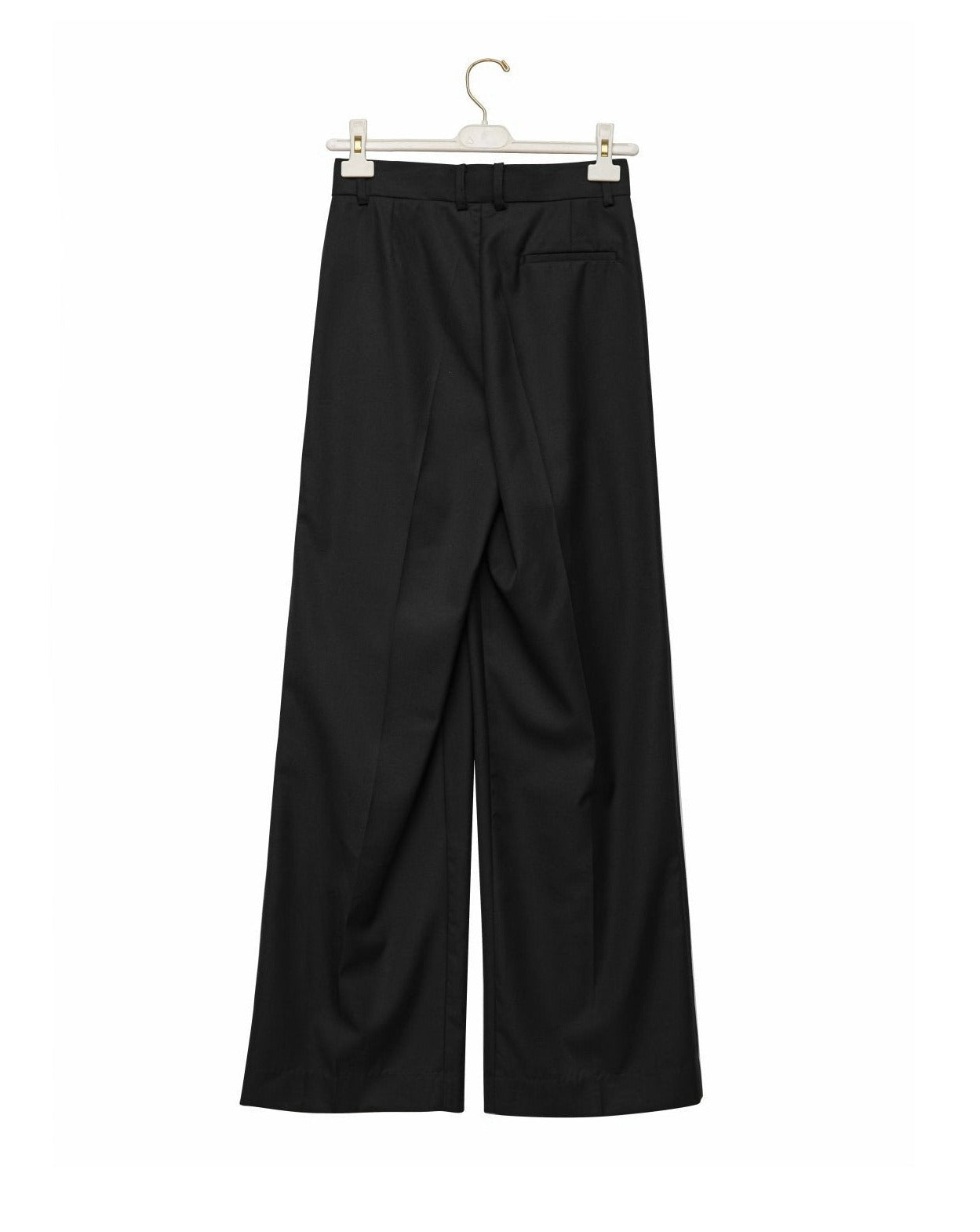 【PAPERMOON 페이퍼 문】SS / Sharkskin Fabric Pin Tuck Set Up Wide Trousers