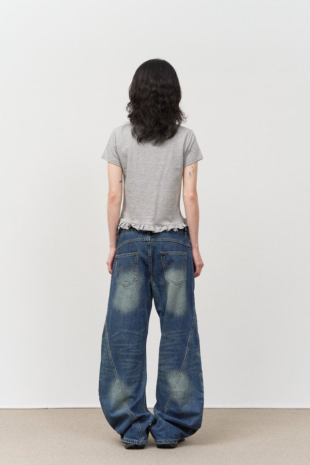 Wide Barrel Denim Pants