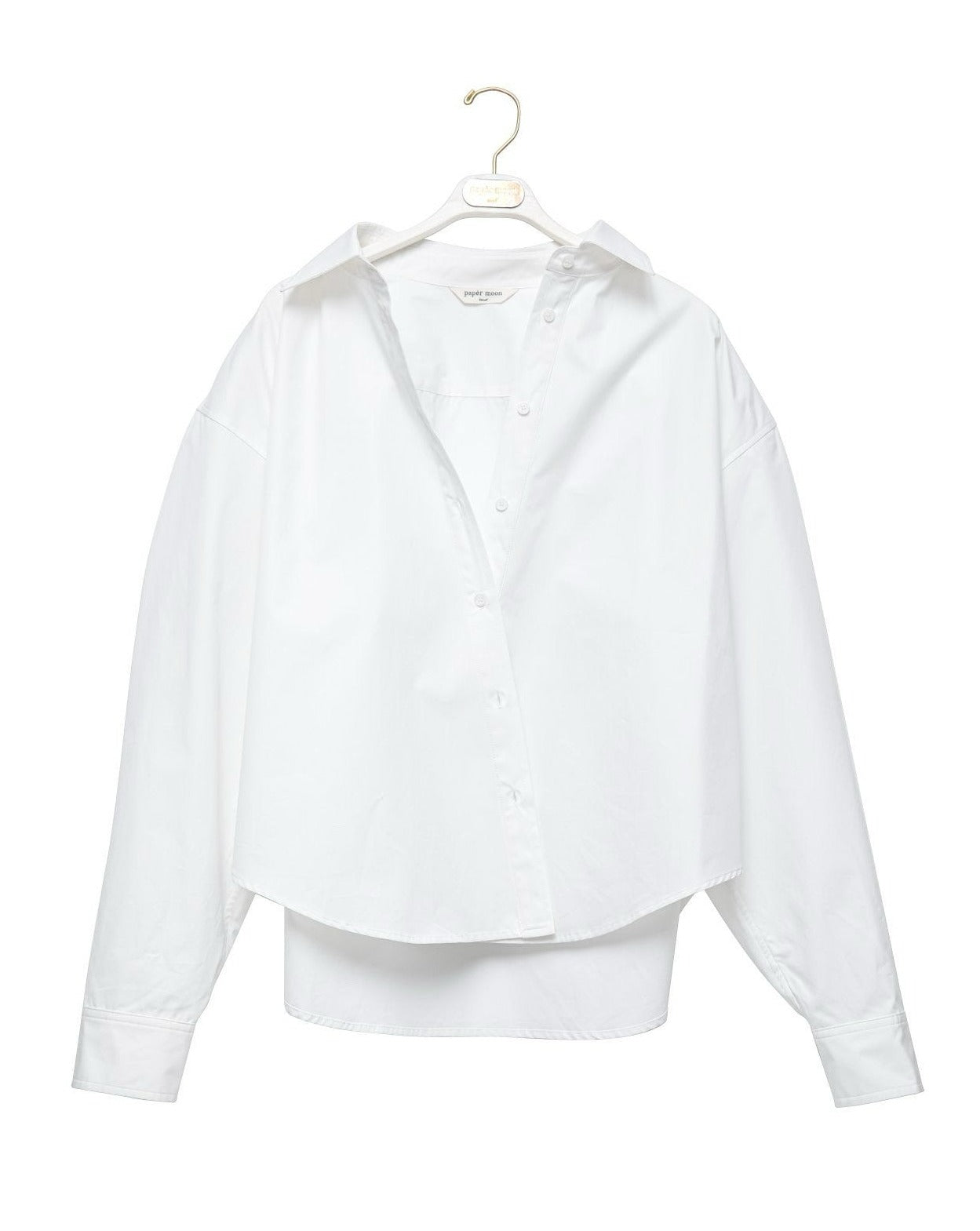 【PAPERMOON ペーパームーン】SS / Swing Collar Cotton Button Down Shirt