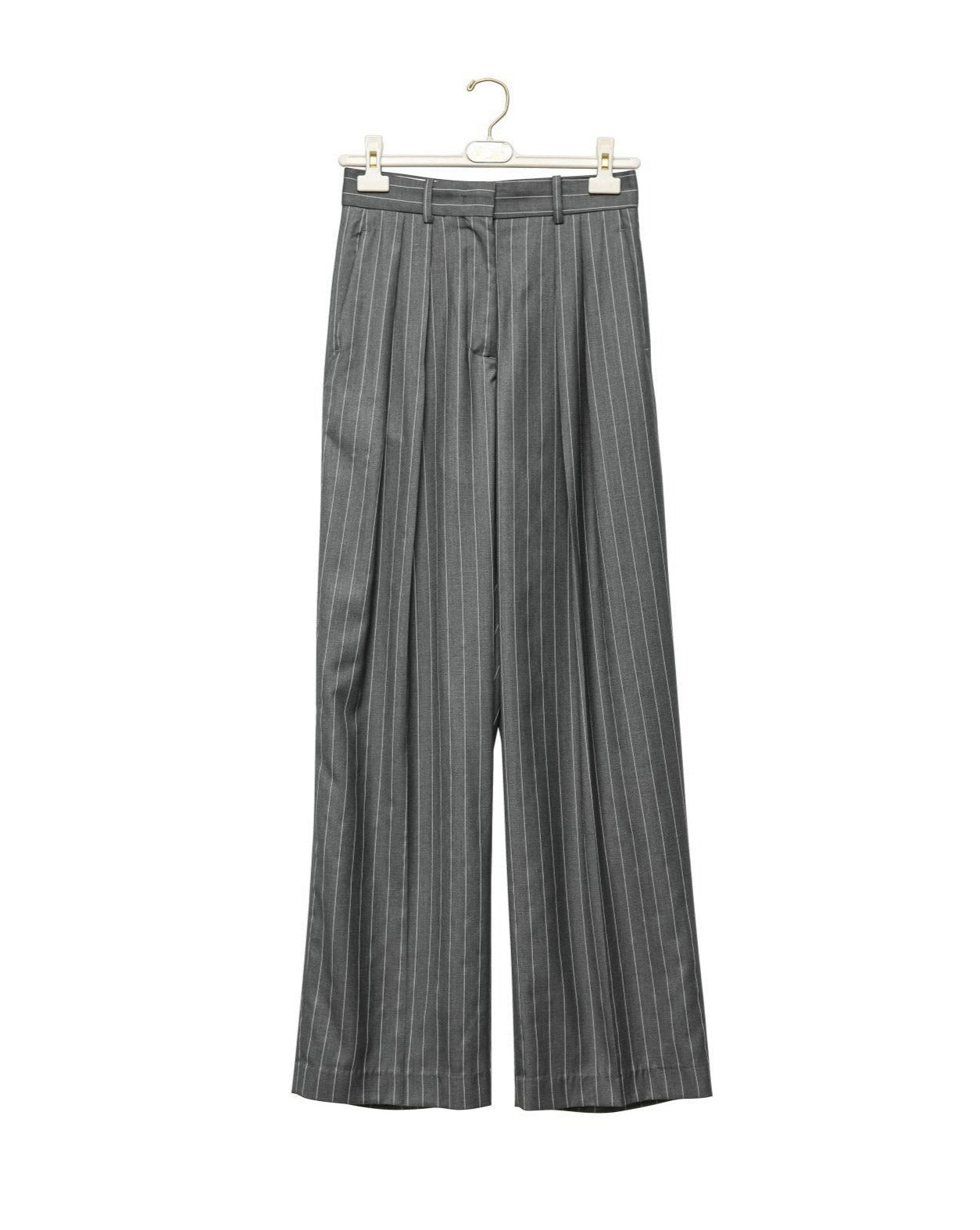 【PAPERMOON ペーパームーン】SS / Wide Pin Stripe Set up Suit Pleated Trousers