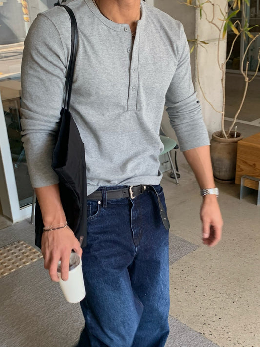 Airy Henley Long Sleeve Tee