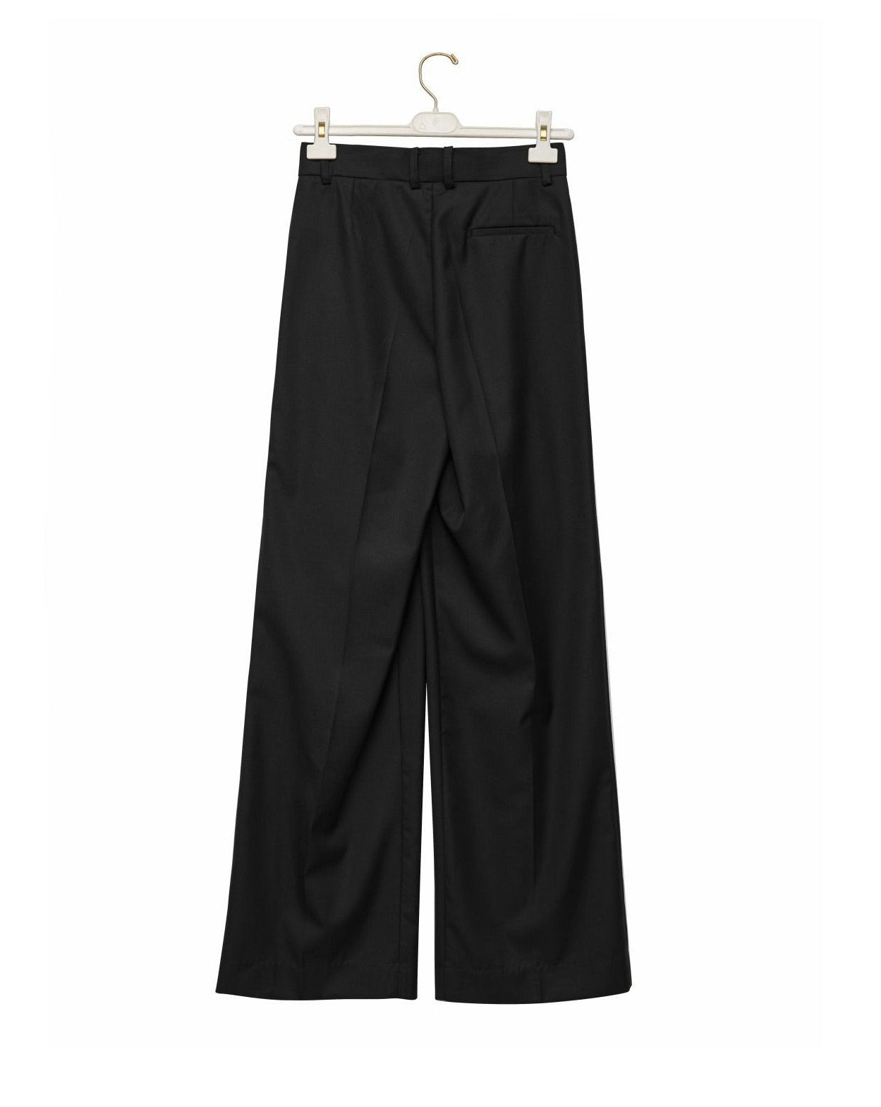 【PAPERMOON ペーパームーン】SS / Sharkskin Fabric Pin Tuck Set Up Wide Trousers