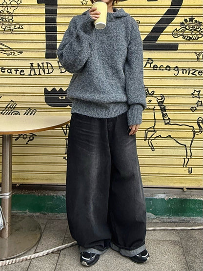 Kink Mohair Hooded Knit
