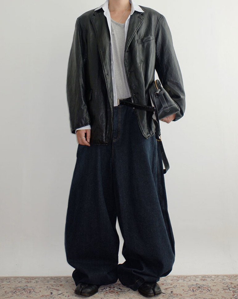 Broad Stripe Denim Set-up