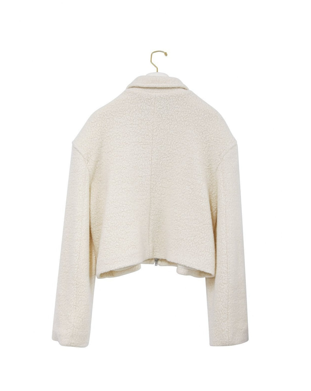 [Ready to ship] [PAPERMOON Paper Moon] AW / Bouclé Alpaca Blend Wool Cropped Two Way Zipped Jacket