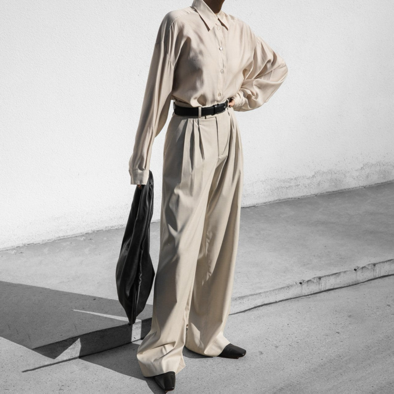 【PAPERMOON 페이퍼 문】SS / Three Pin - Tuck Detail Wide Trousers