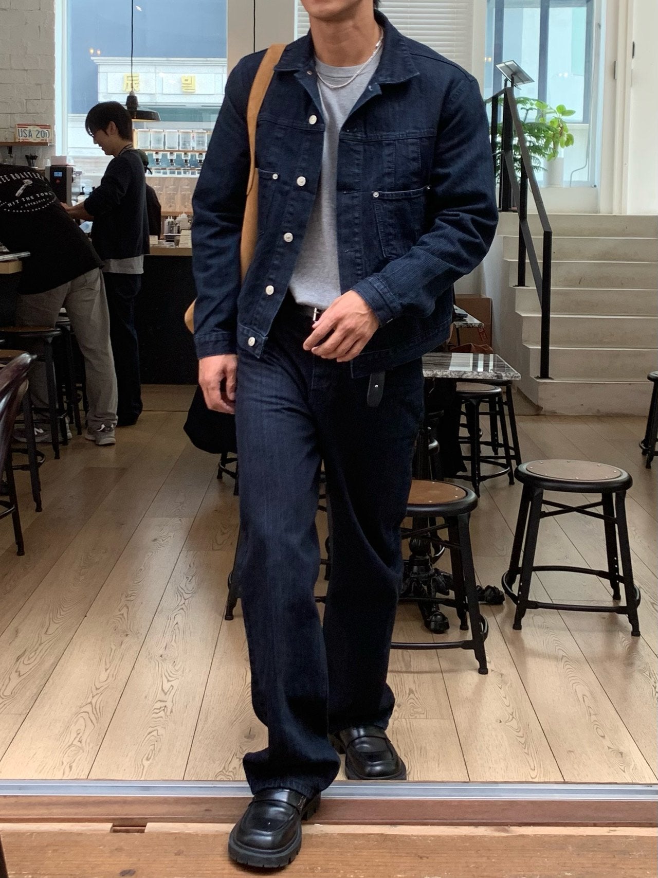 Luggage Ribbed Denim Set-up