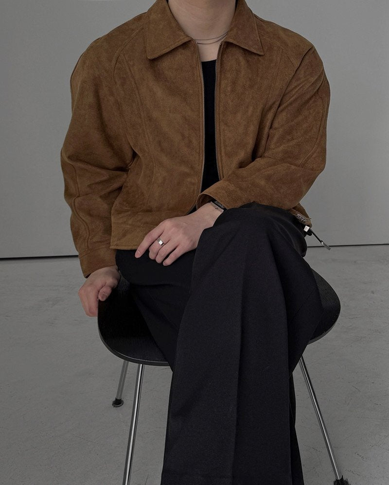 Folk Collar Suede Jacket