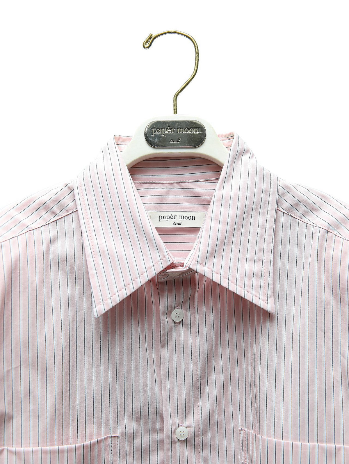 PAPERMOON Striped Pocket Detail Cropped Shirt